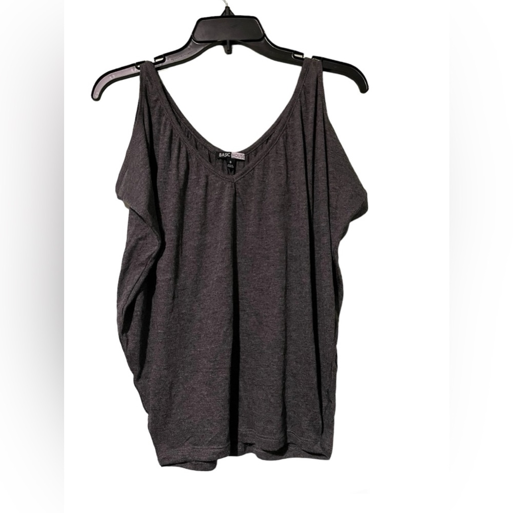 Basic House Charcoal Grey Sleeveless Tank Top